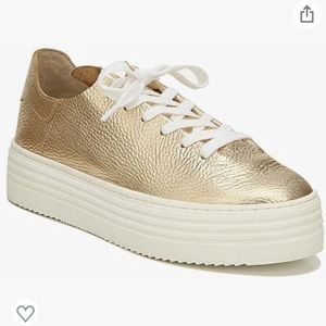 Sam Edelman Womens Pippy Sneaker Metallic Gold